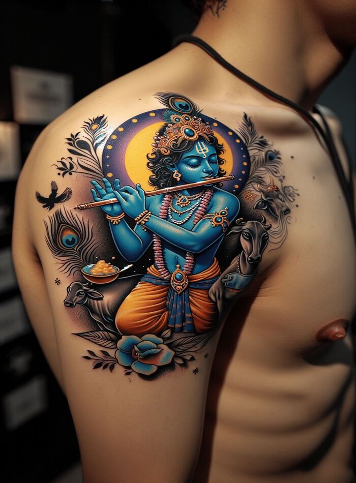 a krishna tattoo represents devotion…